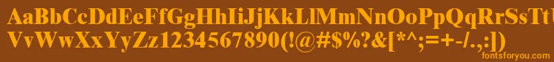 TimesNewRomanMtExtraBold Font – Orange Fonts on Brown Background
