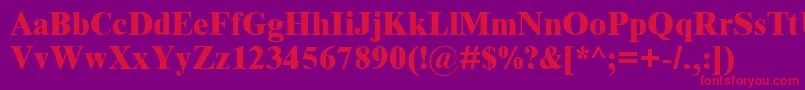 TimesNewRomanMtExtraBold Font – Red Fonts on Purple Background