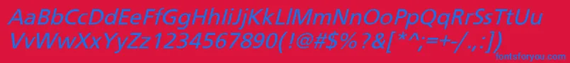 BudboyeroblNor Font – Blue Fonts on Red Background