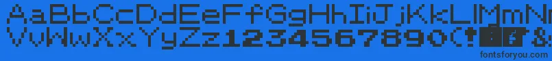 PkmnRbygsc Font – Black Fonts on Blue Background