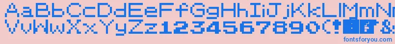 PkmnRbygsc Font – Blue Fonts on Pink Background