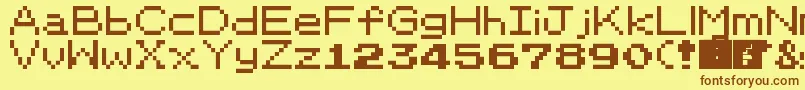 More about PkmnRbygsc Font PkmnRbygsc Font – Brown Fonts on Yellow Background