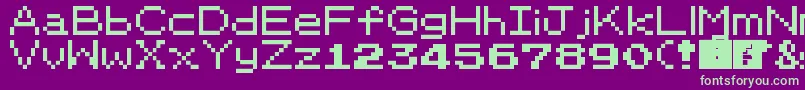 PkmnRbygsc Font – Green Fonts on Purple Background