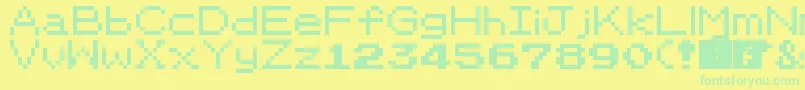 Шрифт PkmnRbygsc – зелёные шрифты на жёлтом фоне