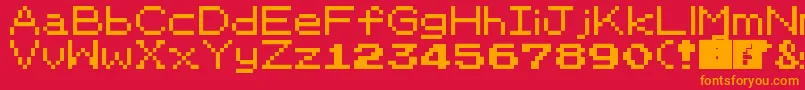 PkmnRbygsc Font – Orange Fonts on Red Background