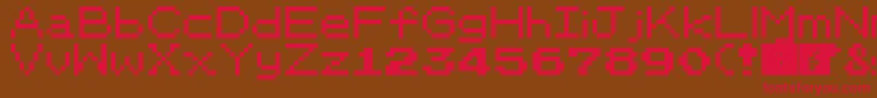 PkmnRbygsc Font – Red Fonts on Brown Background