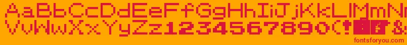 PkmnRbygsc Font – Red Fonts on Orange Background