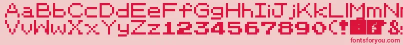 フォントPkmnRbygsc – ピンクの背景に赤い文字