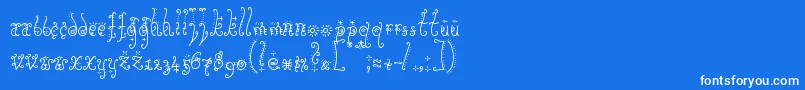 フォントSunflower – 青い背景に白い文字