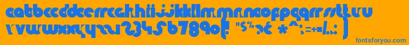 KnuckleDown Font – Blue Fonts on Orange Background
