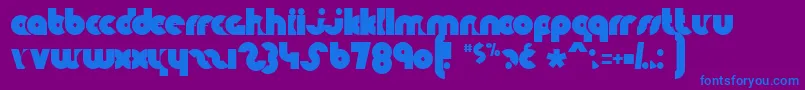 KnuckleDown Font – Blue Fonts on Purple Background