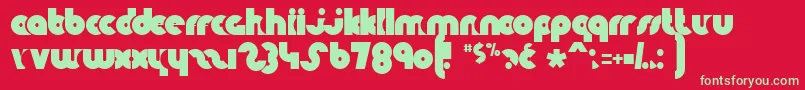 KnuckleDown Font – Green Fonts on Red Background