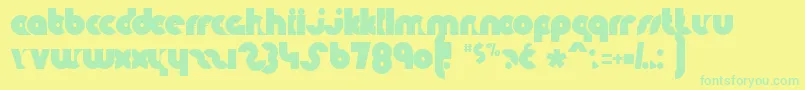 KnuckleDown Font – Green Fonts on Yellow Background