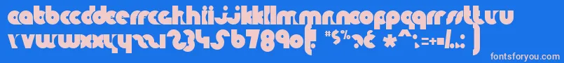 KnuckleDown Font – Pink Fonts on Blue Background