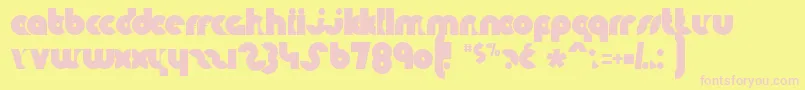 KnuckleDown Font – Pink Fonts on Yellow Background