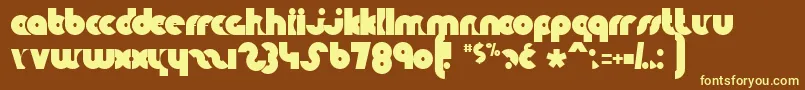 KnuckleDown Font – Yellow Fonts on Brown Background