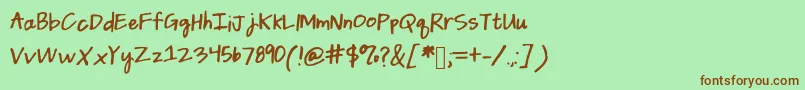 Daintydaisies Font – Brown Fonts on Green Background