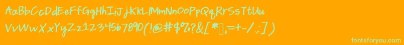 Daintydaisies Font – Green Fonts on Orange Background