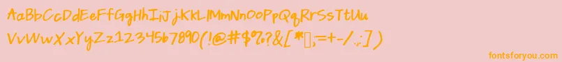 Daintydaisies Font – Orange Fonts on Pink Background