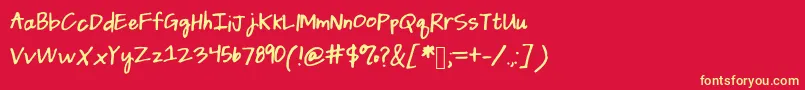 Daintydaisies Font – Yellow Fonts on Red Background