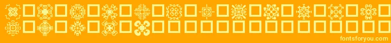 Weitere Informationen zur EdgersNormal-Schriftart EdgersNormal-Schriftart – Gelbe Schriften auf orangefarbenem Hintergrund