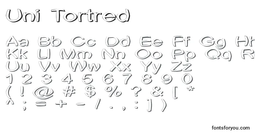 Schriftart Uni Tortred – Alphabet, Zahlen, spezielle Symbole