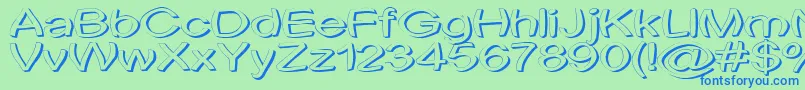 Uni Tortred-fontti – siniset fontit vihreällä taustalla