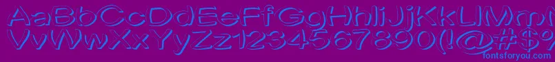 フォントUni Tortred – 紫色の背景に青い文字