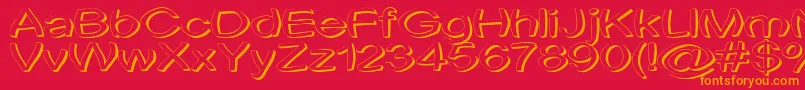 Uni Tortred Font – Orange Fonts on Red Background