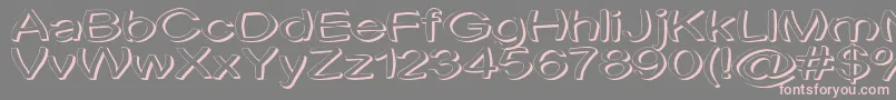 フォントUni Tortred – 灰色の背景にピンクのフォント