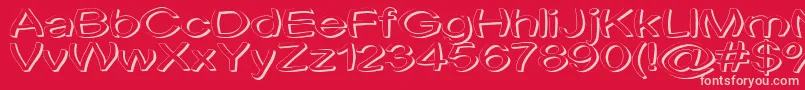 Uni Tortred Font – Pink Fonts on Red Background