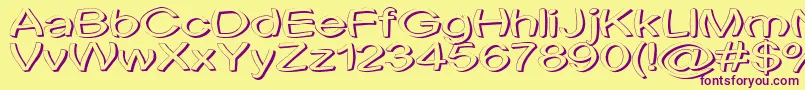 Uni Tortred-fontti – violetit fontit keltaisella taustalla