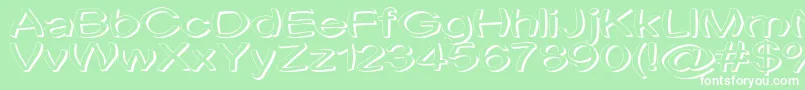 フォントUni Tortred – 緑の背景に白い文字