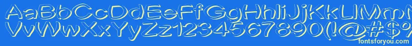 Uni Tortred Font – Yellow Fonts on Blue Background