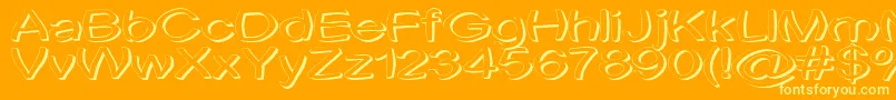 フォントUni Tortred – オレンジの背景に黄色の文字