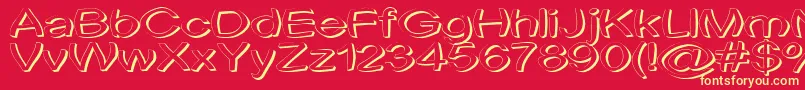 Шрифт Uni Tortred – жёлтые шрифты на красном фоне