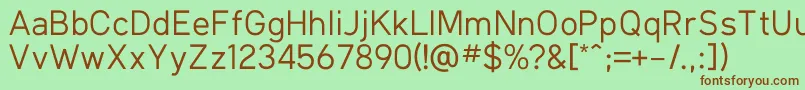 KlimaRegular Font – Brown Fonts on Green Background