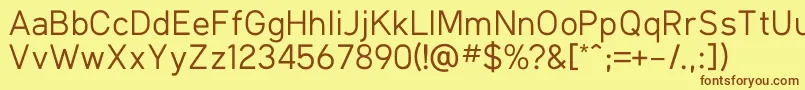 KlimaRegular Font – Brown Fonts on Yellow Background