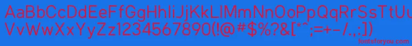 KlimaRegular Font – Red Fonts on Blue Background