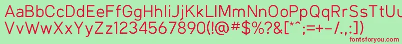 KlimaRegular Font – Red Fonts on Green Background