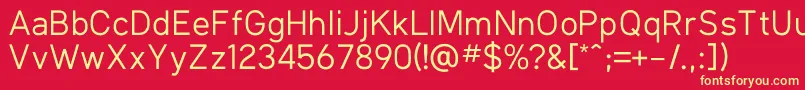 KlimaRegular Font – Yellow Fonts on Red Background