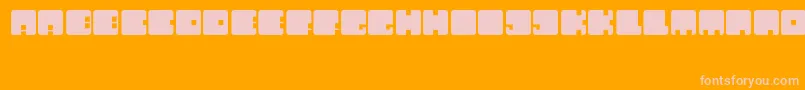 Weitere Informationen zur AndyCubes-Schriftart AndyCubes-Schriftart – Rosa Schriften auf orangefarbenem Hintergrund
