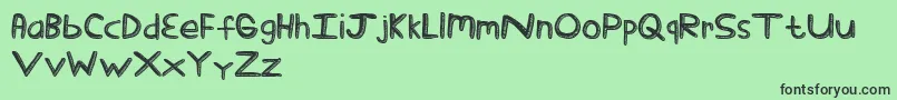 StickTickle Font – Black Fonts on Green Background