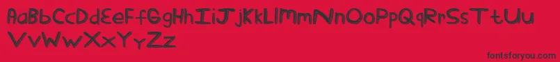 StickTickle Font – Black Fonts on Red Background