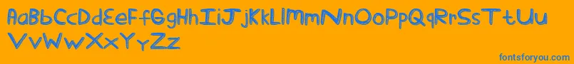 More about StickTickle Font StickTickle Font – Blue Fonts on Orange Background
