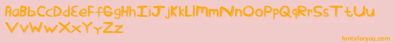 StickTickle Font – Orange Fonts on Pink Background