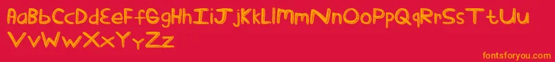 StickTickle Font – Orange Fonts on Red Background