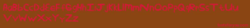 StickTickle Font – Red Fonts on Brown Background