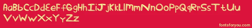 StickTickle Font – Yellow Fonts on Red Background