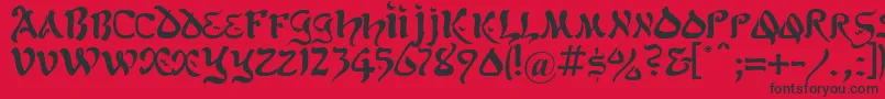 フォントKoheletRegular – 赤い背景に黒い文字